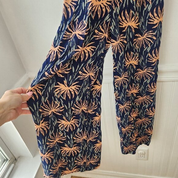 Madewell V-Neck Wide-Leg Jumpsuit Oasis Palms Print Summer Onepiece Size 00 - Picture 6 of 10